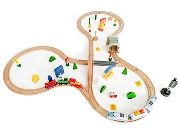 KOLEJKA DREWNIANA POCIĄG NA BATERIE ECOTOYS 69 EL