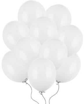 BALONY BIAŁE PASTELOWE NA ŚLUB WESELE KOMUNIA DUŻE DO GIRLAND 30 CM 10 SZT