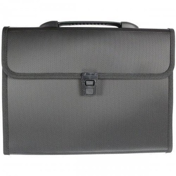 TECZKA A4 Z RĄCZKĄ 12 PRZEGRÓDEK CZARNA, TITANUM