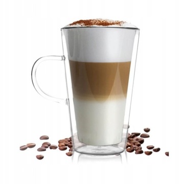 Szklanki termiczne do latte 320ml podwójne szkło