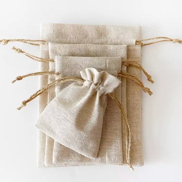Linen Gift Bags Burlap String Jute Packaging Sack