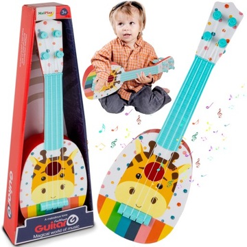 GITARA GITARKA PLASTIKOWA UKULELE DO ZABAWY 36 CM INSTRUMENT DLA DZIECI