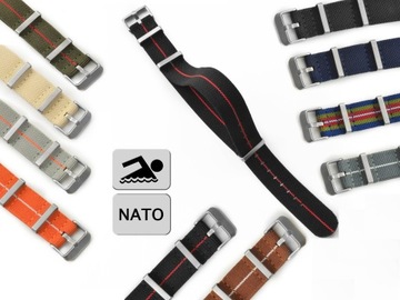 PASEK DO ZEGARKA PREMIUM NATO ELASTIC WIELE KOLORÓW WODOODPORNY 20 mm