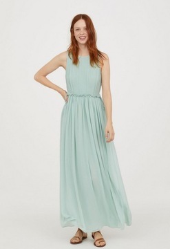 H&M weselna długa sukienka szyfonowa maxi trend 40 L j85