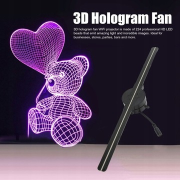 Вентилятор с 3D-голограммой 16,5 дюйма, 2000x224, Wi-Fi