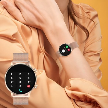 SMARTWATCH DAMSKI ROZMOWY MENU PL RÓŻOWE ZŁOTO