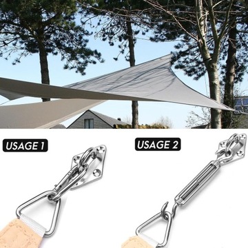 КОМПЛЕКТ ДЛЯ УСТАНОВКИ СОЛНЕЧНОГО ПАРУСА ИЗ НЕРЖАВЕЮЩЕЙ СТАЛИ