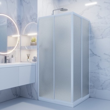 РЕГУЛИРУЕМАЯ ДУШЕВАЯ КАБИНА ОТ 74 ДО 88 СМ, БЕЛАЯ