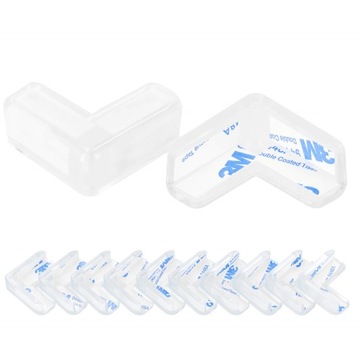 ЗАЩИТНИКИ УГЛОВ КРОМКИ МЕБЕЛЬНЫЕ ПОКРЫТИЯ 10 ШТ., ПРОЗРАЧНЫЕ