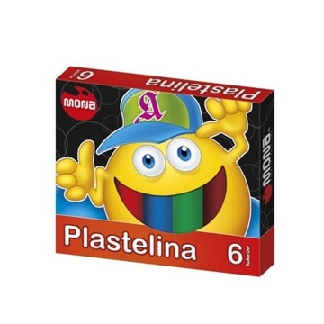 PLASTELINA SZKOLNA NIEBRUDZĄCA 6 KOLORÓW MONA