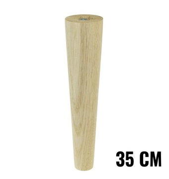 1x Noga nóżki dębowe 35 cm dąb nóżka prosta surowa
