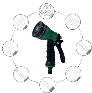 WIELOFUNKCYJNY ZRASZACZ OGRODOWY PISTOLET 8w1 DO WĘŻA OGRODOWEGO PODLEWANIA