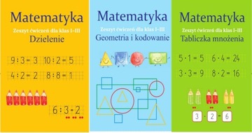 MATEMATYKA 1-3 SP ZESTAW ĆWICZEŃ TABLICZKA MNOŻENIA, GEOMETRIA, DZIELENIE