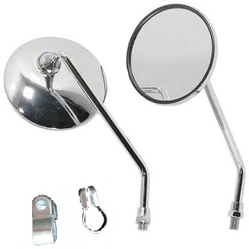 LUSTERKA OKRĄGŁE CHROM 8mm obejmy DNIEPR M 72 K750