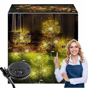 2ztuk 3W1 ZEWNĘTRZNA LAMPA SOLARNA FAJERWERK OGRODOWA LAMPKI SOLARNE LED