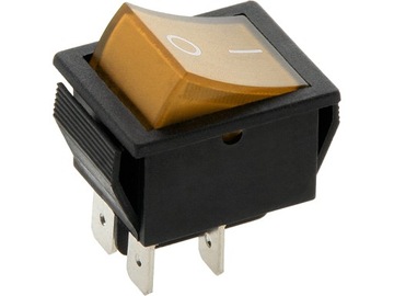 SZEROKI PRZEŁĄCZNIK WŁĄCZNIK PODŚWIETLANY KOŁYSOWY ZÓŁTY MK621 35A 12V