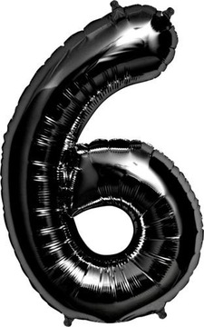 Balon foliowy CYFRA 6 czarna - 42
