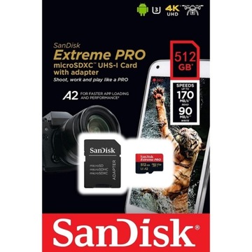 Карта SanDisk Extreme PRO MicroSDXC емкостью 512 ГБ
