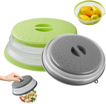 Складная крышка для микроволновой печи, не содержащая BPA, с 2 крючками, 26,5 см.