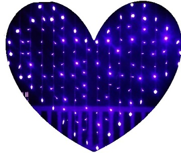 Светодиодная световая завеса HEART 2 х 1,5 м, многоцветная