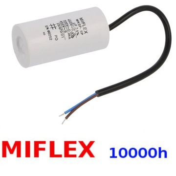 Конденсатор двигателя MIFLEX 8uF 450Vac ПОЛЬСКИЙ