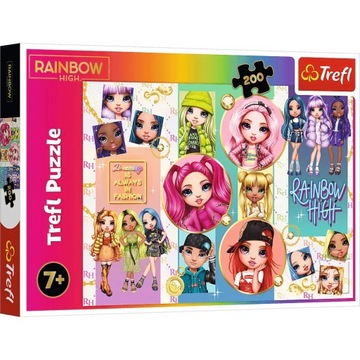 Puzzle 200 Przyjaźń Rainbow High laleczki Trefl
