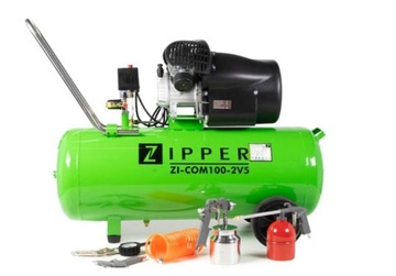 KOMPRESOR SPRĘŻARKA 8bar 100L 2TŁOKOWA+ AKCESORIA