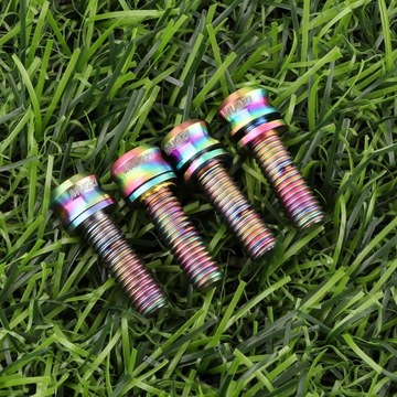 4 szt. Mostek kierownicy roweru śruby tytanowe M6 motocykl M5 17 wielokolorowy