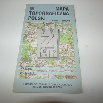 Mapa topograficzna Polski Kraków
