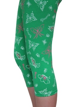 Legginsy 3/4 Getry Rybaczki ZIELONY MOTYLE 128