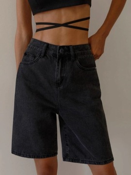 Women's Denim Shorts Summer High Waist Casual Blac