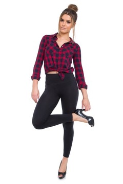 Женские хлопковые леггинсы с завышенной талией, идеально сидящие, черные, L