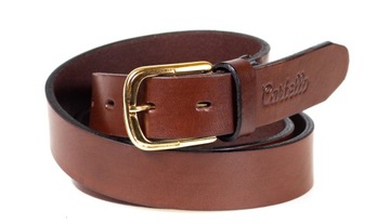 Skórzany brązowy PASEK Cartello ZŁOTA KLAMRA C-0230-2-105|obwód 100-105cm