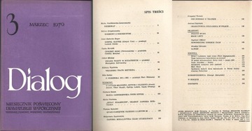 DIALOG 3/1979 miesięcznik poświęcony dramaturgii współczesnej