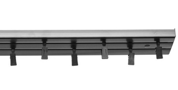 Двойной потолочный карниз, ЧЕРНЫЙ ПВХ, 260 см, потолочная рейка с предохранительной шпилькой