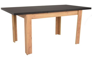 Kuchenny STÓŁ ROZKŁADANY do 160cm dąb craft/czarny