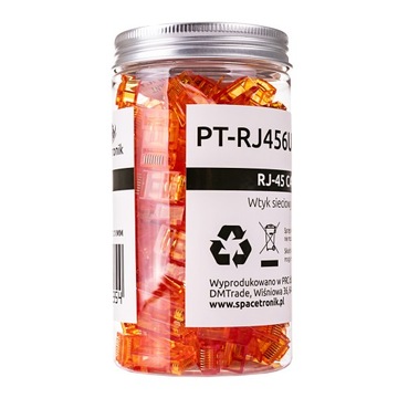 Wtyk RJ45 przelotowy kat 6 UTP PT-RJ456UO-1 100szt