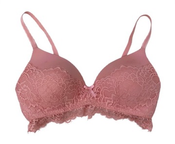 Biustonosz Hunkemoller 80C Różowy Róż Koronka Usztywniany