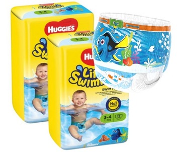 PIELUCHY PIELUSZKI MAJTKI DO PŁYWANIA 24 SZTUKI HUGGIES 7-15 kg