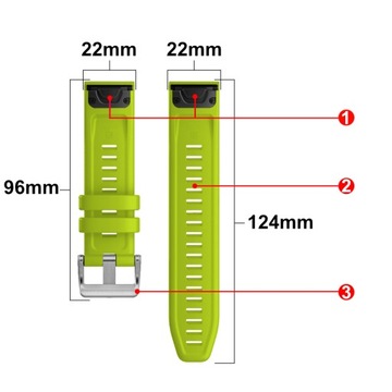 Силиконовая силиконовая полоса 22 мм для Garmin Fenix ​​6 7 8 - 47 мм Epix 2