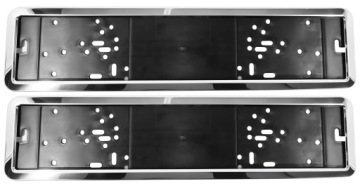 РАМКА ДЛЯ НОМЕРНЫХ ЗНАКОВ МЕТАЛЛ ХРОМ 2 ШТ. РАМКИ ДЛЯ НОМЕРНЫХ ЗНАКОВ КОМПЛЕКТ R