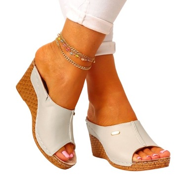 ТАПОЧКИ НА ПРОФИЛЬНОЙ ТЕЛЕЖКЕ ЖЕНСКИЕ, СШИТЫЕ, ЛЕГКАЯ КОЖА