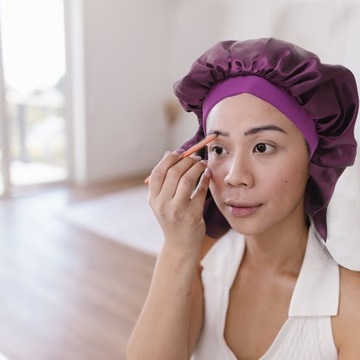 Атласные шапочки для сна с феном