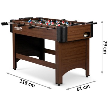СТОЛ ДЛЯ НАСТОЛЬНОГО ФУТБОЛА NEOSPORT 118X61X79 СМ ТЕМНО-КОРИЧНЕВЫЙ ПРОЧНЫЙ