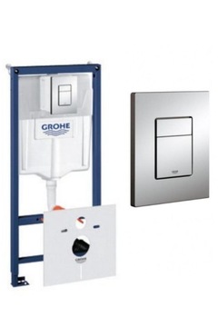 РАМКА УНИТАЗА GROHE RAPID SOLIDO 4IN1 ХРОМ. КНОПКА