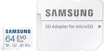 Карта памяти Samsung Evo+ microSD 64 ГБ 130/U1 A1 (2022 г.)