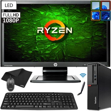 ZESTAW PC Lenovo M75s Ryzen 3 Quad 4.0GHz 8GB DDR4 Monitor LED23'' Win11