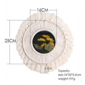 Lustro Na Ścianie Boho Makrame 1x