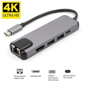 5 в 1 Type-C 3.1 пять в одном конвертер HDMI RJ45 «мульти в одном»