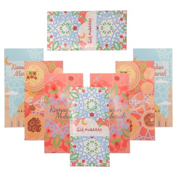 PORTFELE KOPERTOWE EID -ADHA CZERWONE 8 SZT